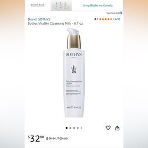 500 ml Vitality Cleansing Milk by Sothys 2.5 more than 200 ml price in picture